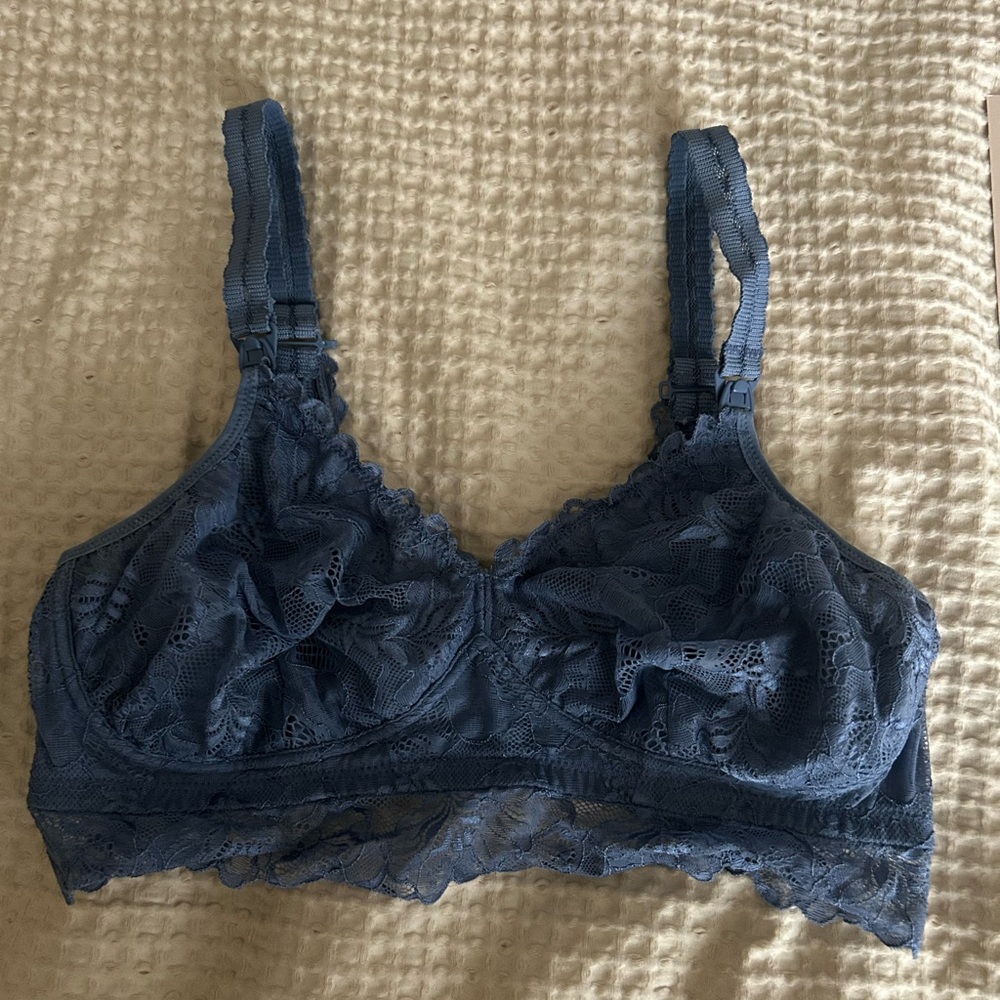 Cake Maternity Lace Nursing Bralette in Deep Blue
